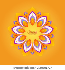 Happy Diwali greeting background. Creative colourful mandala background
