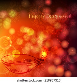 Happy diwali greeting card colorful background, vector illustration 