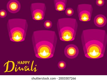 Happy Diwali greeting card. Deepavali or dipavali festival of lights.