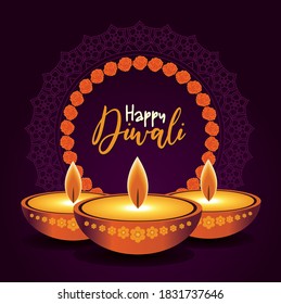 Happy Diwali Greeting Card Design