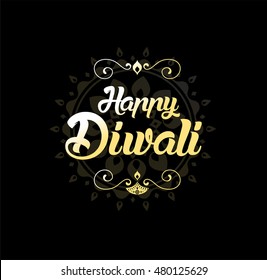 Happy Diwali greeting card for Hindu community, Indian festival, background illustration