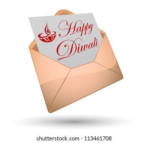 Happy Diwali Greeting Envelope (Vector)