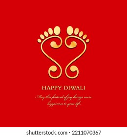 Happy Diwali Greetings with Lord Lakshami's golden footprint.