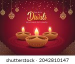 happy Diwali greetings. Rangoli pattern decoration with Diya. vector illustration design