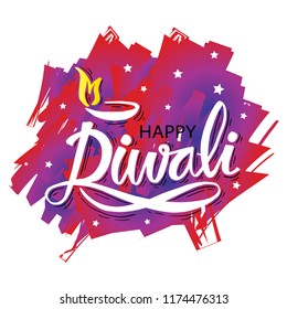Happy Diwali hand drawn lettering