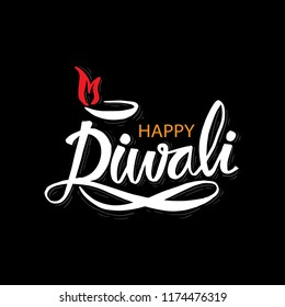 Happy Diwali hand drawn lettering