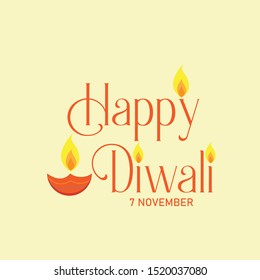 Happy Diwali hand lettering vector illustration