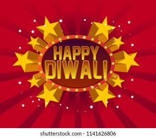 happy diwali has mean india event, beautiful greeting card background or banner with star party theme.  design illustration