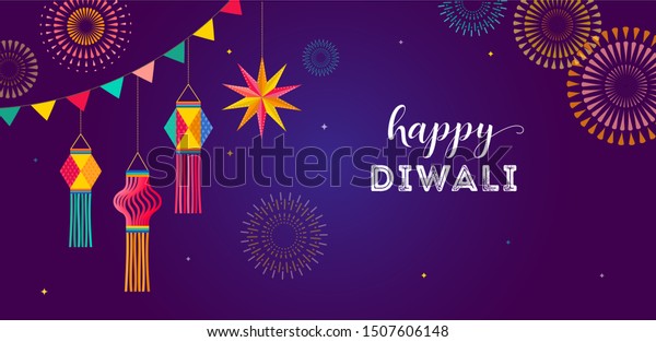 Happy Diwali Hindu Festival Banner Greeting Stock Vector (Royalty Free ...