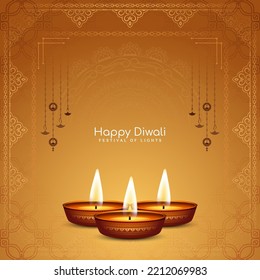 Happy Diwali Hindu traditional festival celebration decorative background design vector