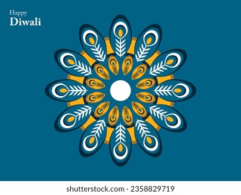 happy diwali hindu traditional ornament lamp festival india element mandala chinese buddha ethnic