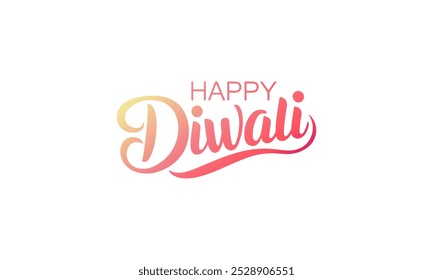 Happy Diwali holiday banner. Hand written greeting text. Vector illustration.