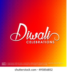 Happy Diwali. Holiday Vector Illustration Of Religion Event Deepavali. Shiny Lettering Composition With Sparkles. Poster Template