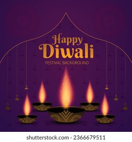 Happy Diwali Illustration Background Design
