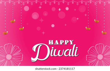 Happy Diwali, illustration Of Burning Diya On Happy Diwali, Diwali Celebration, Festival Of Lights With Background Design