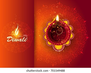 Happy Diwali Illustration, Flyer Design for Diwali festival