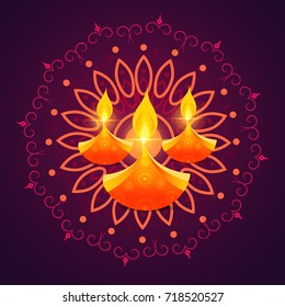 Happy Diwali Illustration, Flyer Design for Diwali festival
