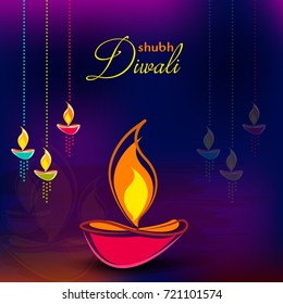 Happy Diwali Illustration, Flyer Design for Diwali festival.