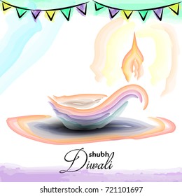 Happy Diwali Illustration, Flyer Design for Diwali festival.