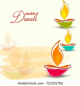 Happy Diwali Illustration, Flyer Design for Diwali festival.