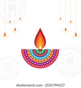 Feliz Diwali Ilustración flyer Plantilla