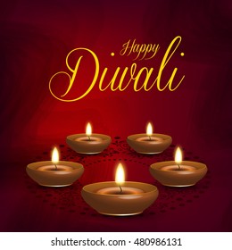 Happy Diwali Illustration,Beautiful Vector Background for diwali, Flyer Design for Diwali festival