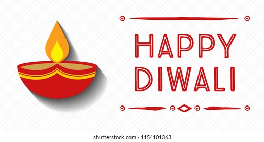 Happy Diwali Indian Deepavali Hindu festival of lights holiday greeting card template. Vector gold candle light flame in golden blur premium effect background and traditional text lettering ornament
