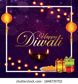 Happy Diwali Indian Deepawali Festival Lights Stock Vector (Royalty ...