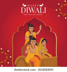Happy Diwali Indian festival banner design template.