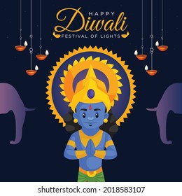 Happy Diwali Indian festival banner design template.