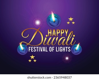 Happy diwali indian festival celebration banner