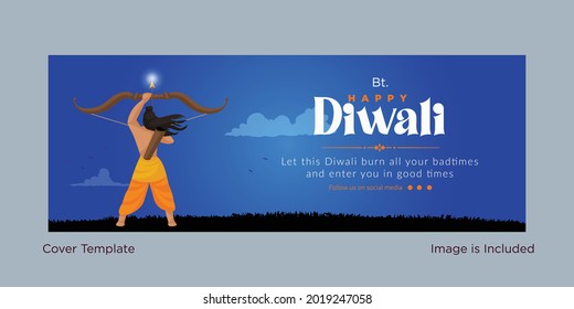 Happy Diwali Indian festival Cover design template.