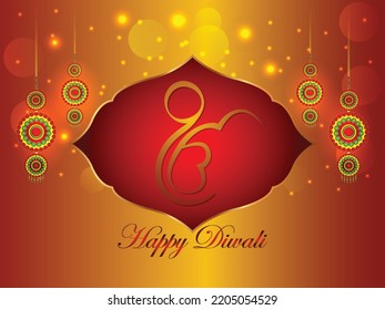 Happy diwali indian festival of light celebration greeting card