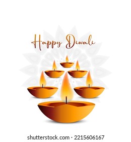 Happy Diwali. Indian festival of lights. Vector abstract flat illustration for the holiday. Diwali festival background or poster.