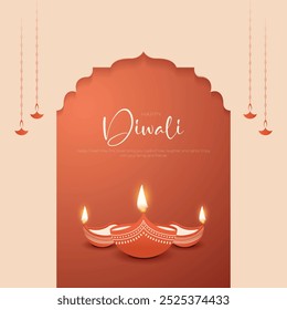 Feliz Diwali festival indiano de luzes, fundo de férias, cartão de celebração de Diwali, design de ilustração vetorial abstrato.