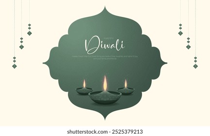 Feliz Diwali festival indiano de luzes, fundo de férias, cartão de celebração de Diwali, design de ilustração vetorial abstrato.