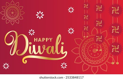 Happy Diwali. Indian festival of lights. festival of India, with candle and flower, objects, fire for greeting card, poster, postcard, invitation or background. Vector illustration. EPS 10