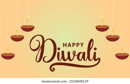 Happy Diwali. Indian festival of lights. festival of India, with candle and flower, objects, fire for greeting card, poster, postcard, invitation or background. Vector illustration. EPS 10