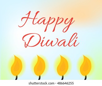 Happy Diwali Indian Festival of Lights. Diwali greeting card, invitation. Vector illustration