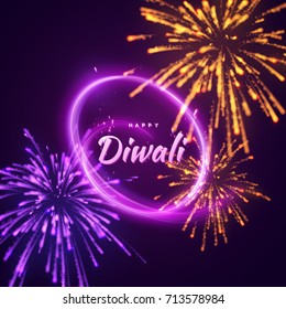 Happy Diwali Indian Festival Lights Fire Stock Vector (Royalty Free ...