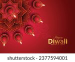 happy Diwali. Indian festivals of light with pot Diya. vector illustration design