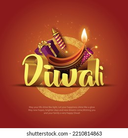 feliz Diwali. Festivales indios de luz con elementos de Diwali. diseño de ilustración vectorial.