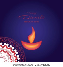 happy Diwali. Indian festivals of light with Diwali elements. vector illustration design.