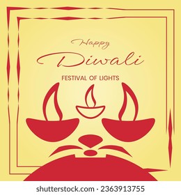 happy Diwali. Indian festivals of light with Diwali elements. vector illustration design.