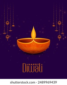 Happy Diwali Indian festivals of light with Diwali elements. vector