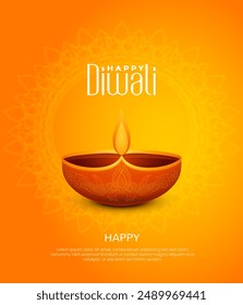 Happy Diwali Indian festivals of light with Diwali elements. vector