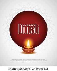 Felices Fiestas Indias de la Luz con Elementos Diwali. Vector