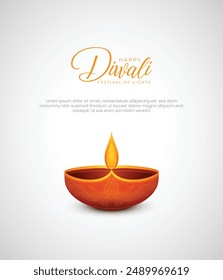Happy Diwali Indian festivals of light with Diwali elements. vector