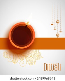 Happy Diwali Indian festivals of light with Diwali elements. vector