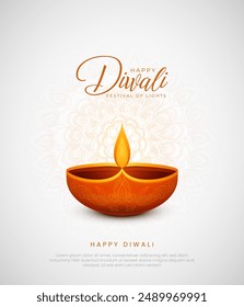 Happy Diwali. Indian festivals of light with Diwali elements. vector